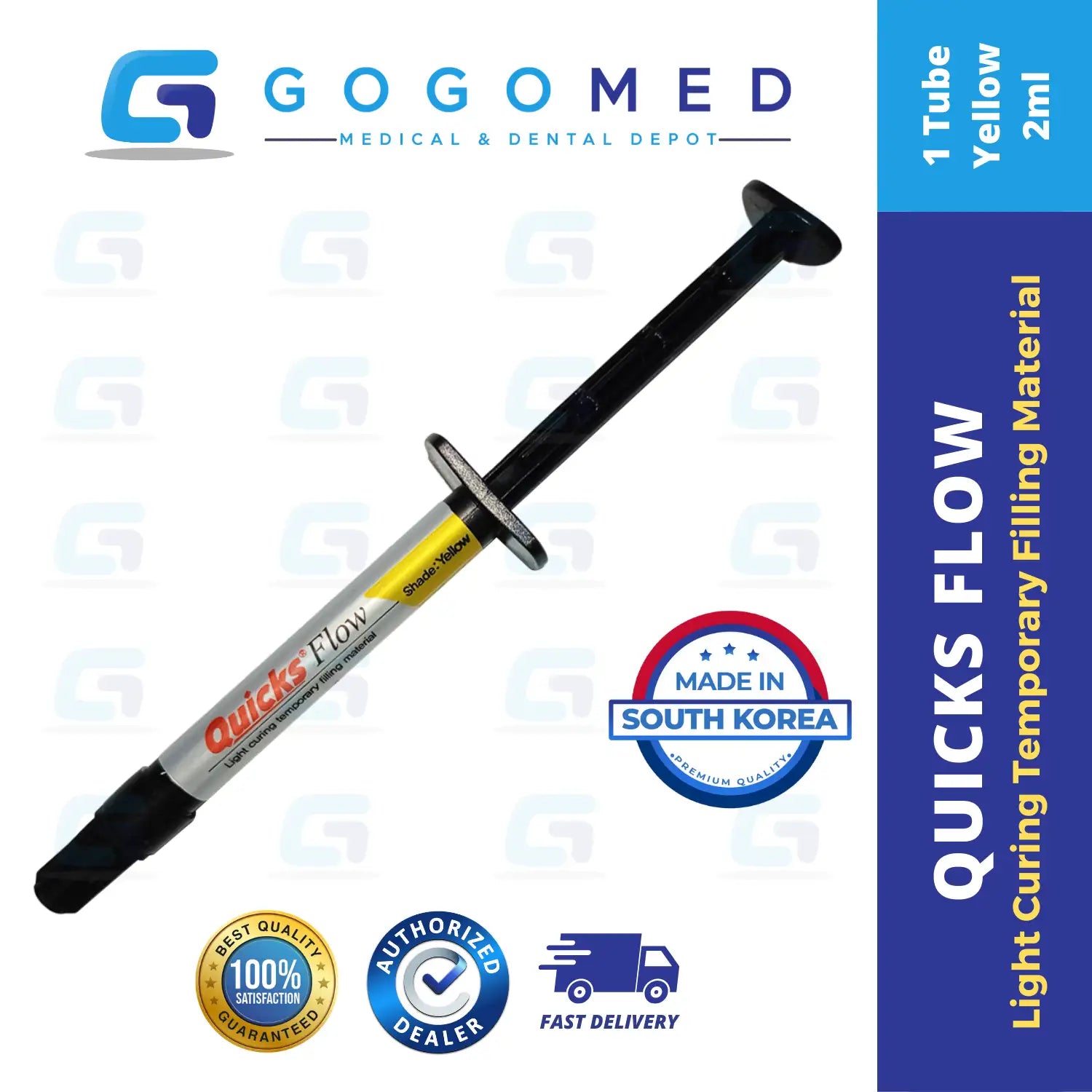 Quicks Flow - Light Curing Flowable Temporary Filling Material - 2ml per Tube