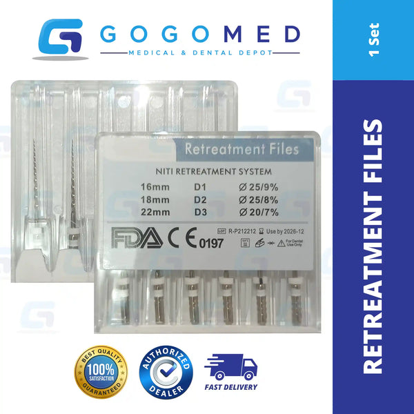 Retreatment Files 6pcs Assorted Engine Use Niti Super Taper Files D1, D2, D3 (ROTARY FILES)