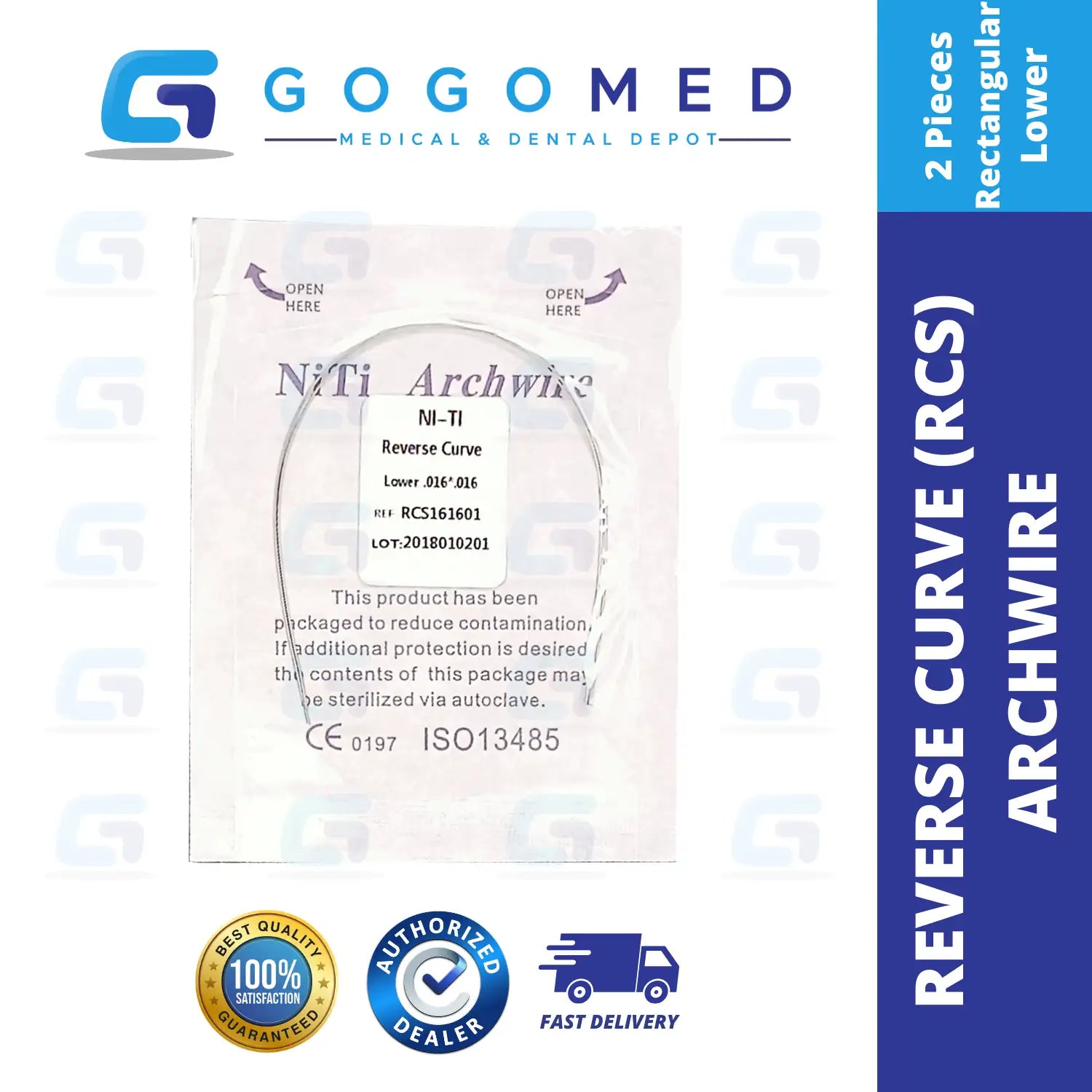 NiTi Reverse Curve RCS Archwire (Rectangular)