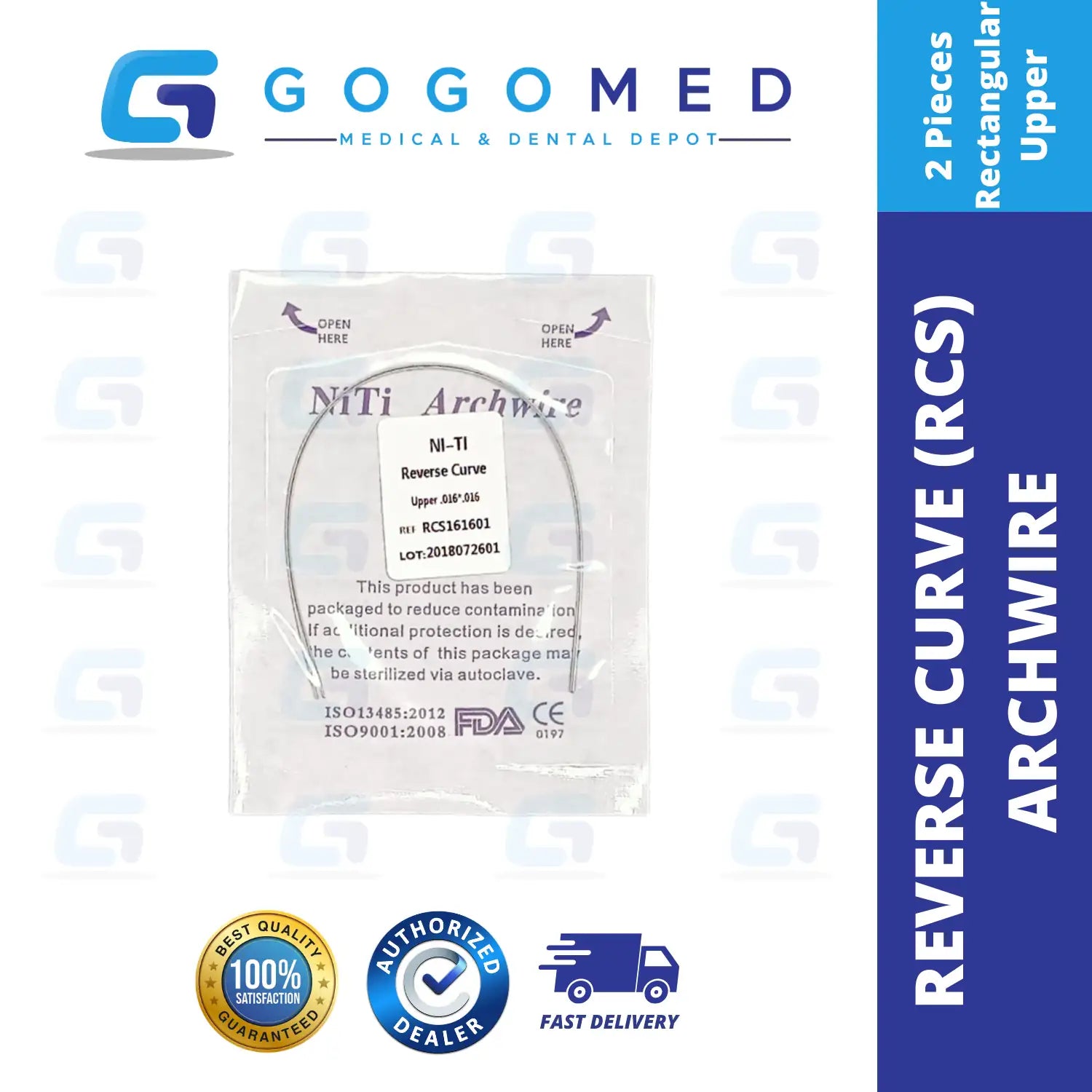 NiTi Reverse Curve RCS Archwire (Rectangular)