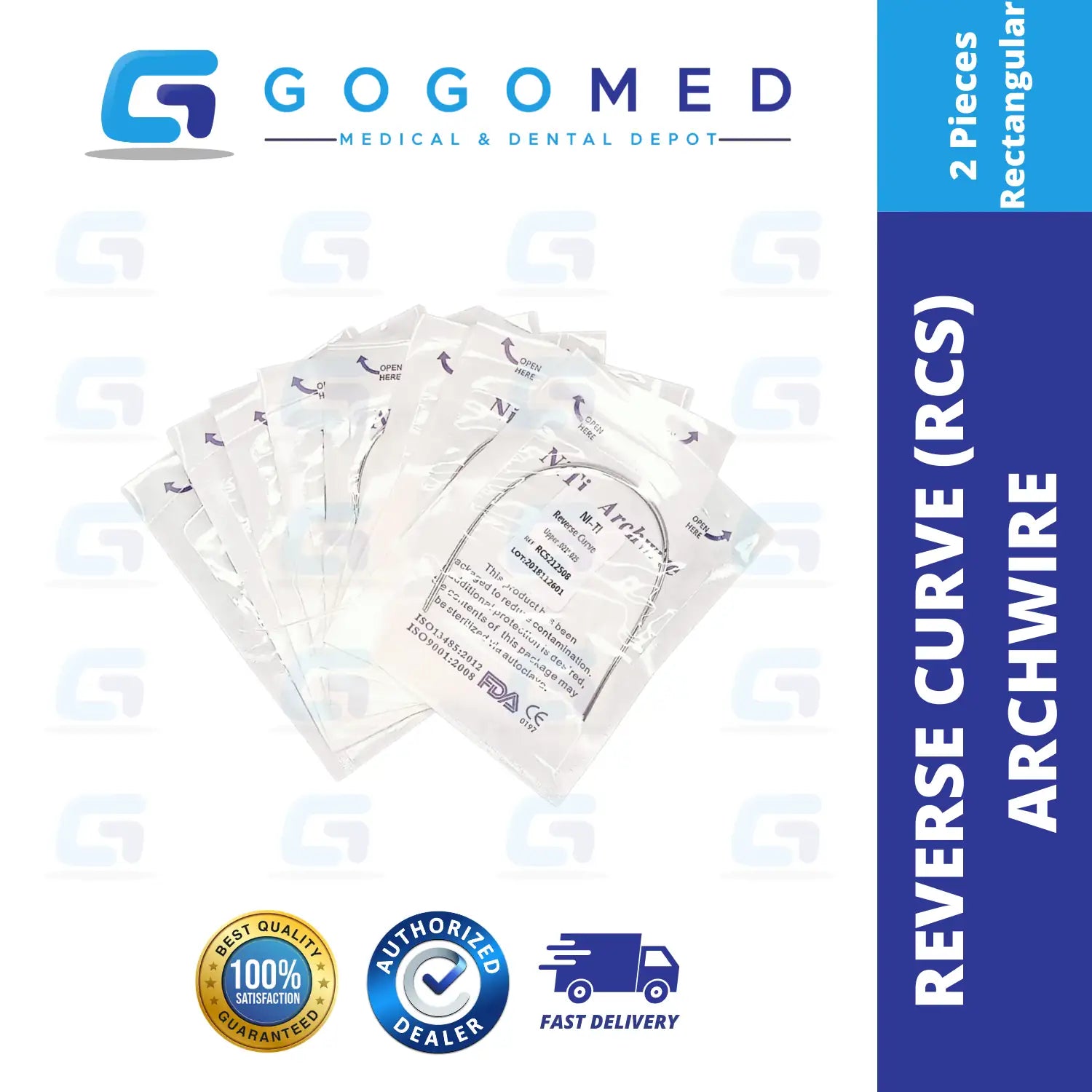 NiTi Reverse Curve RCS Archwire (Rectangular)