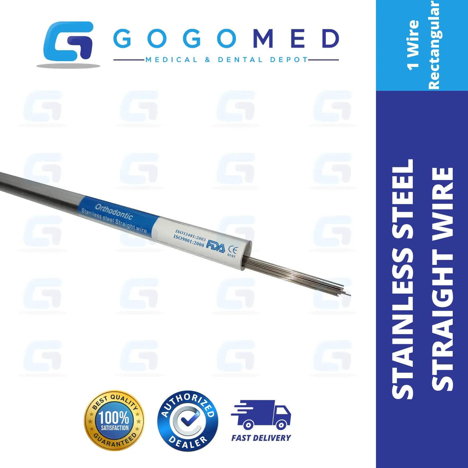 Stainless Steel Straight Wire (Rectangular) - 1 Wire