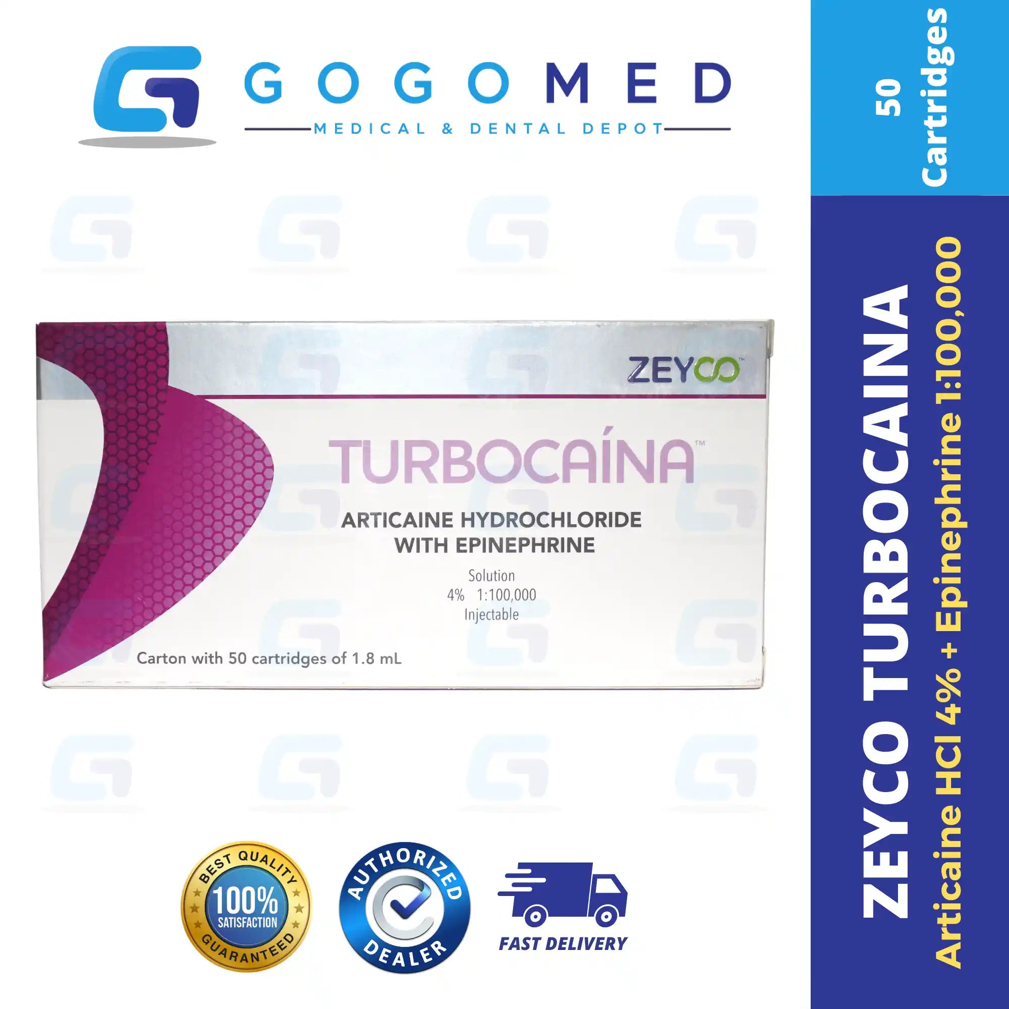 Zeyco Turbocaina With 4% Epinephrine - Articaine