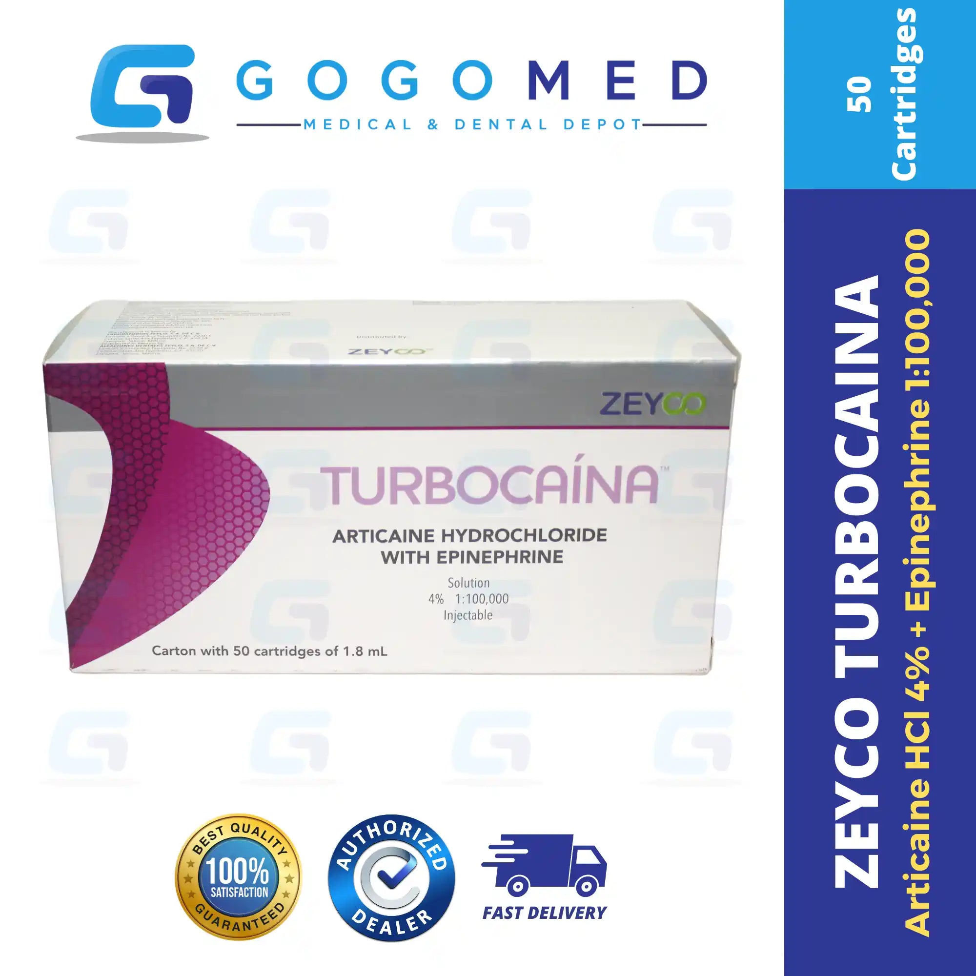 Zeyco Turbocaina With 4% Epinephrine - Articaine