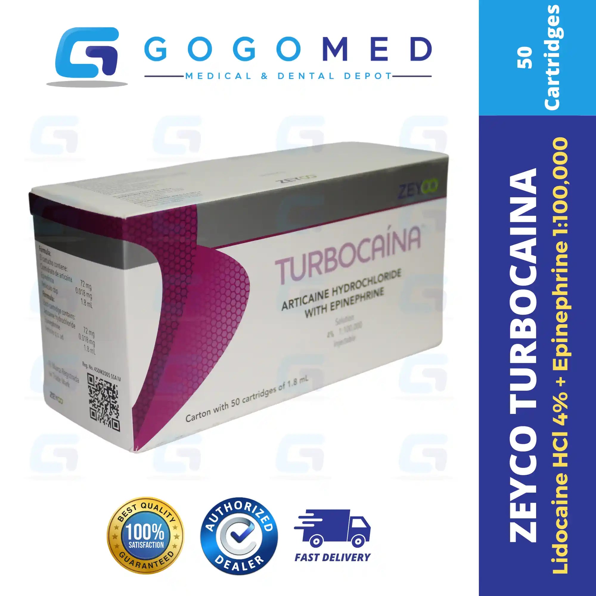 Zeyco Turbocaina With 4% Epinephrine - Articaine
