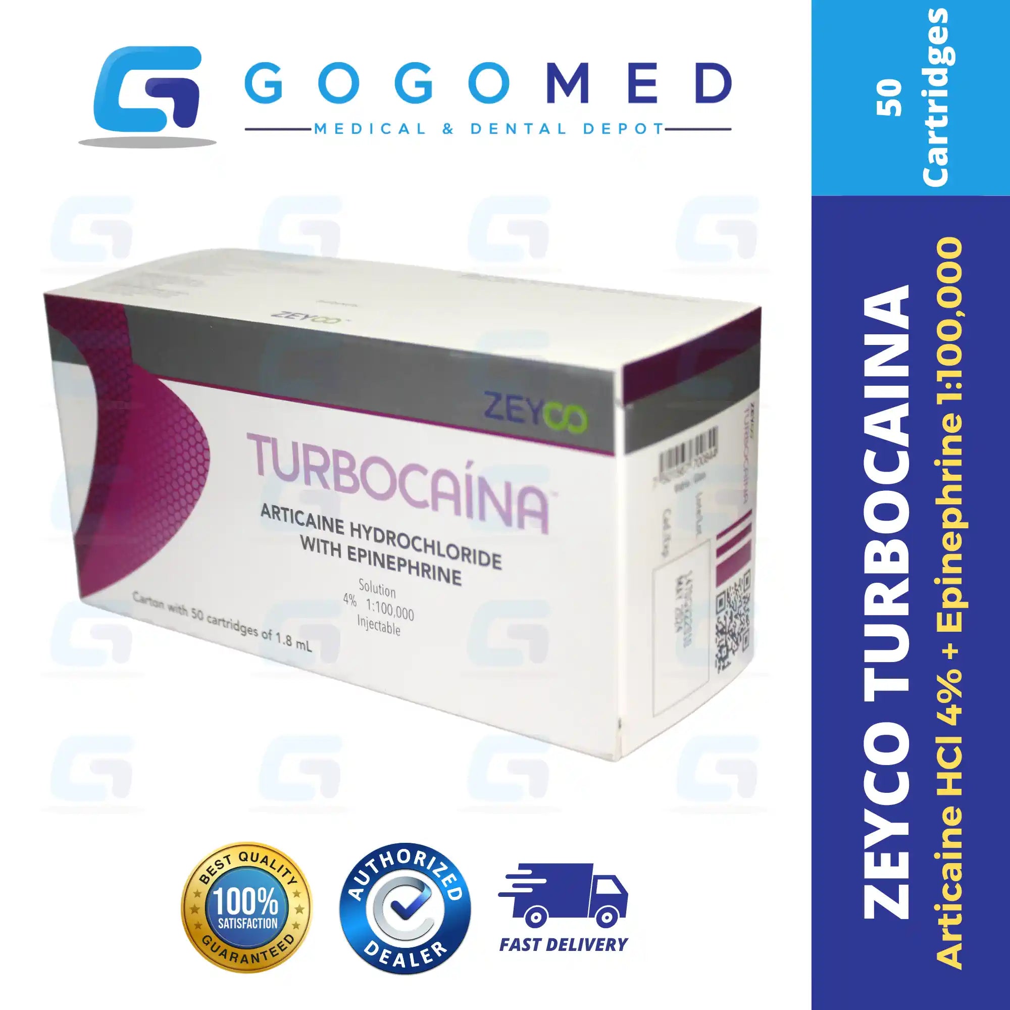 Zeyco Turbocaina With 4% Epinephrine - Articaine