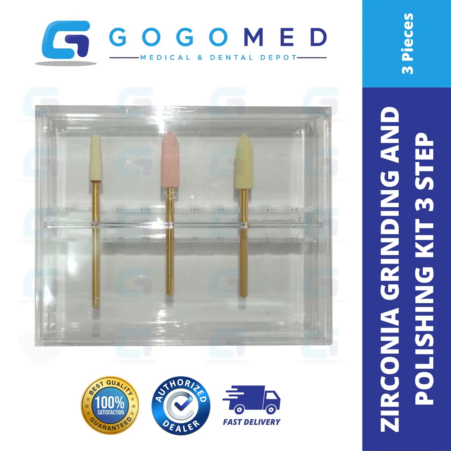 Zirconia Grinding and Polishing Kit 3 Step (lowspeed)