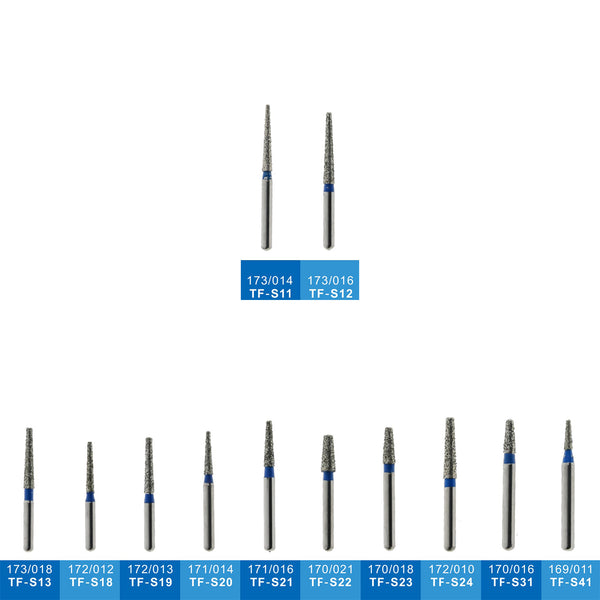 TAPER FLAT END (TF) - DIAMOND BURS